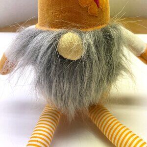 Huntington Home Spring Summer Mini Gnome Orange Striped Legs NWOT Weighted